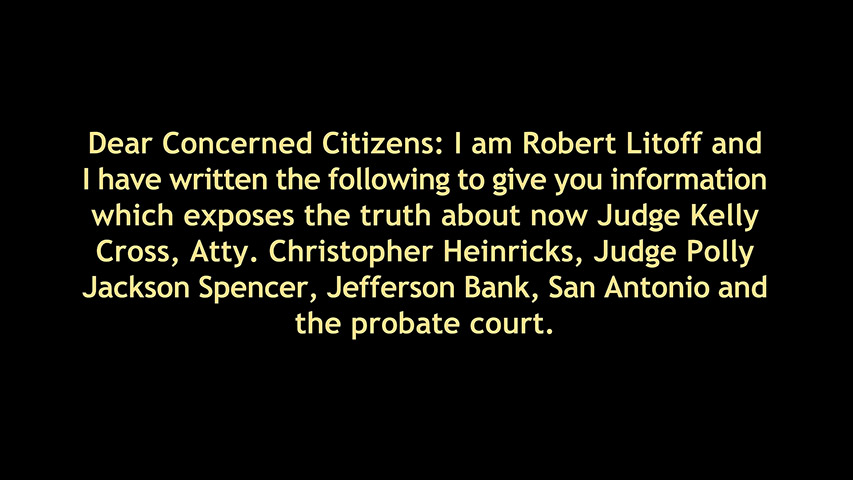 Bexar County Probate Court Judge Kelly Cross Bexar County Probate Court, Jefferson Bank, Kelly Cross, Chris Heinrichs