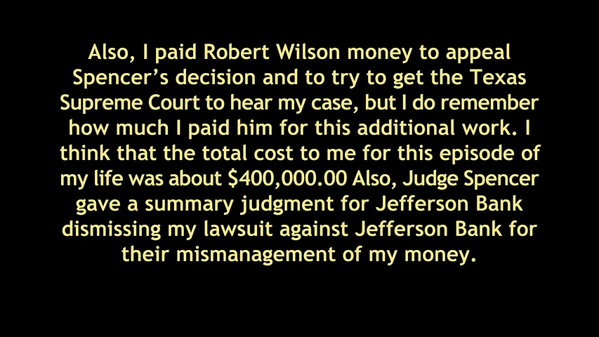 Jefferson Bank San Antonio TX Jefferson Bank, Bexar County Probate Court, Kelly Cross, Chris Heinrichs, Robert Litoff, Judge Kelly Cross, Jefferson Bank San Antonio TX